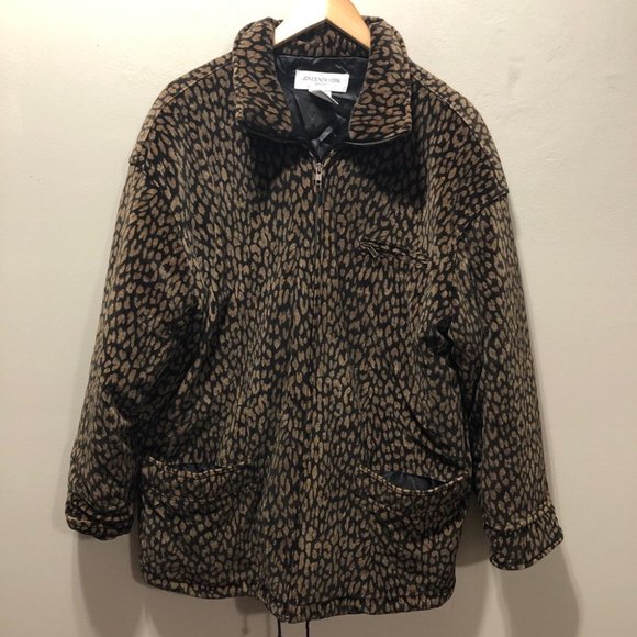 {Jones NY Sport} Leopard Print Faux Fur Coat - Picture 2 of 7